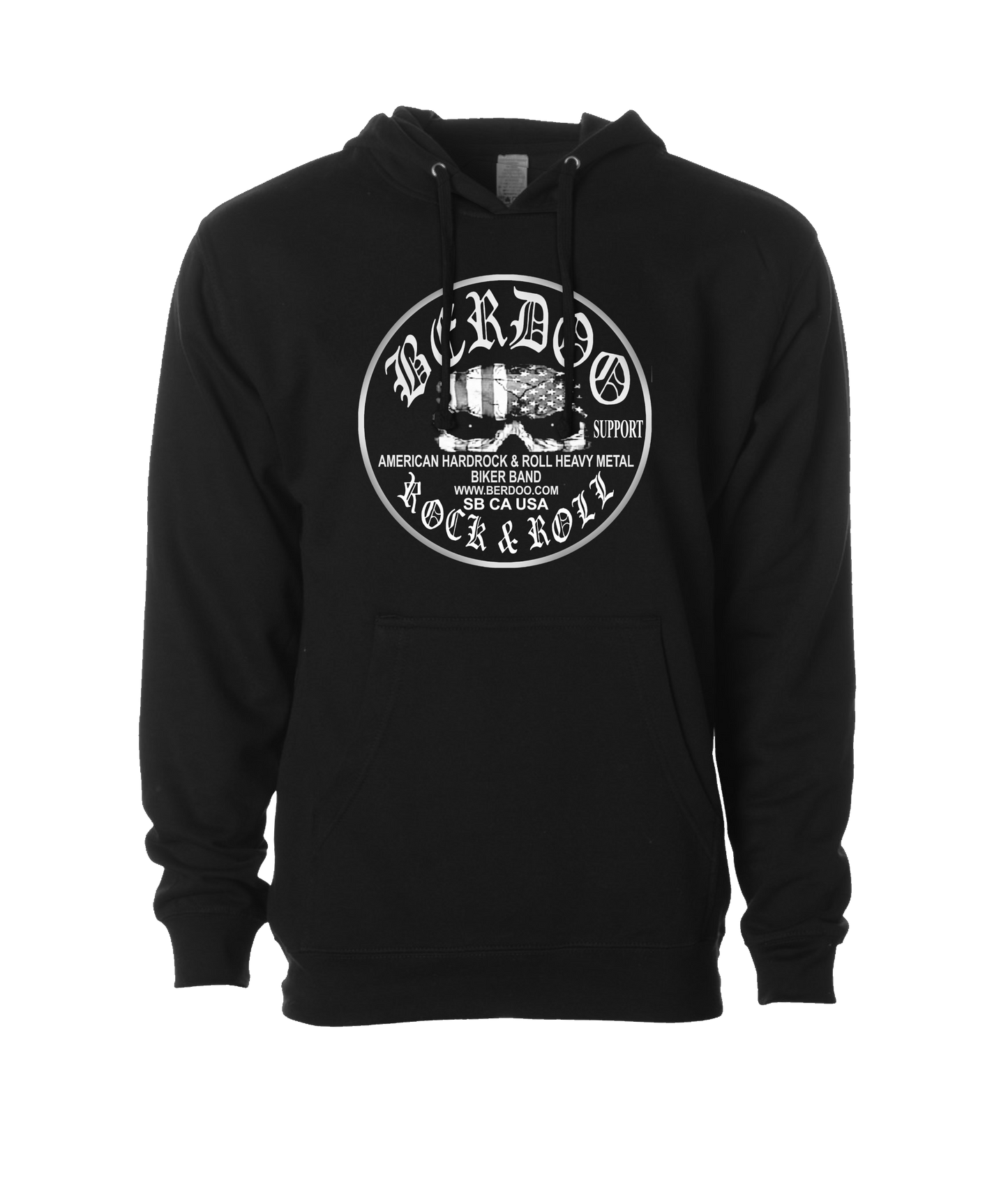 BERDOO BAND SUPPORT GEAR - Logo (B&W) - Black Hoodie