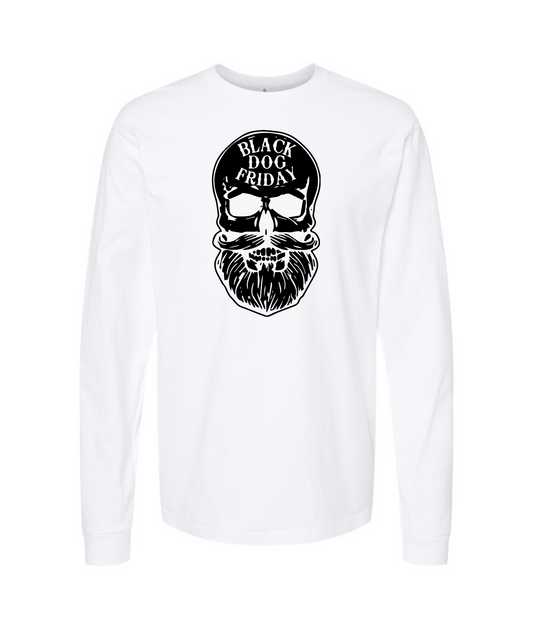 Black Dog Friday - Skull Logo - White Long Sleeve T