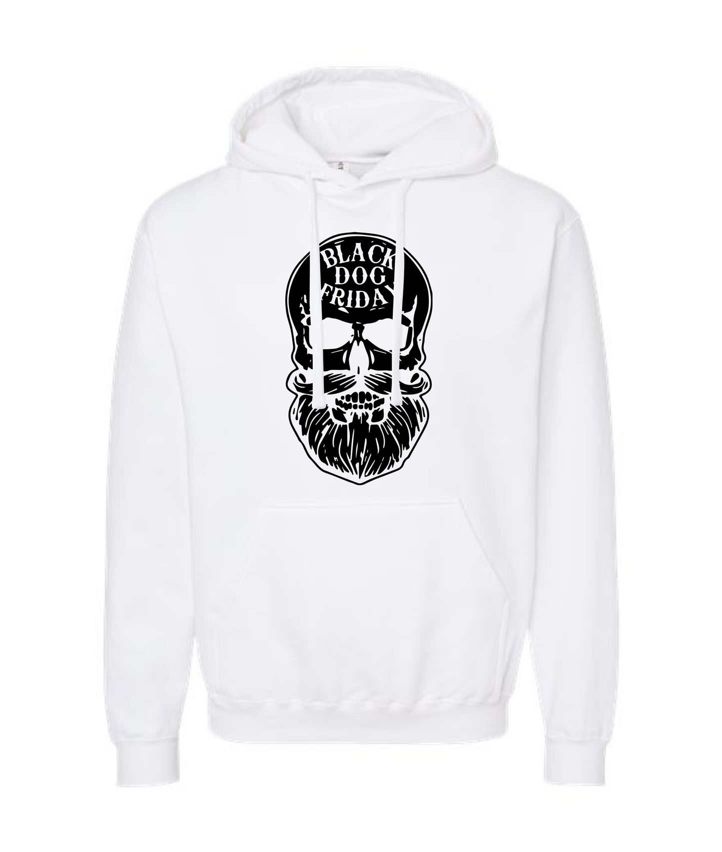 Black Dog Friday - Skull Logo - White Hoodie