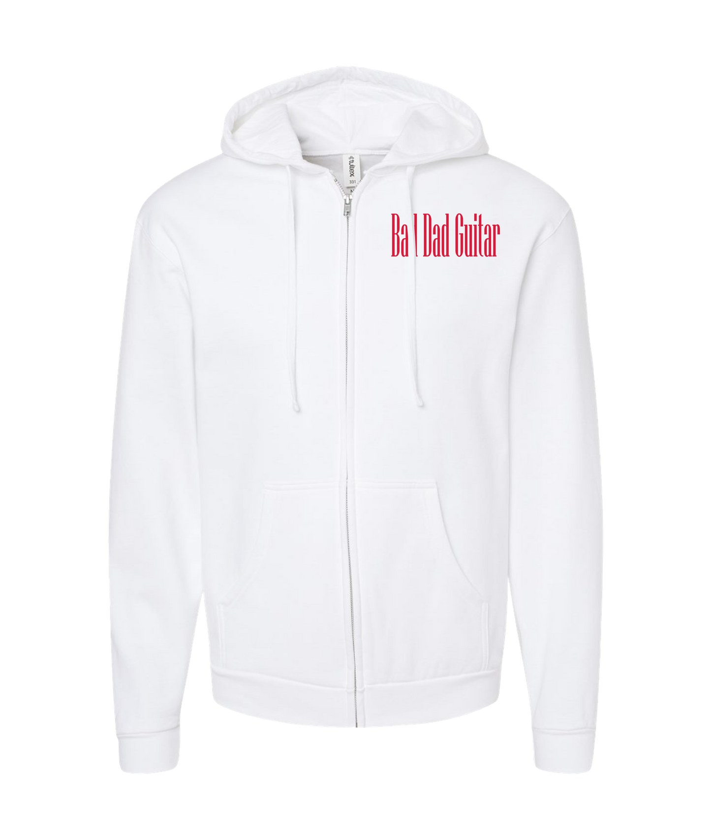 Bad Dad Guitar - Bad Dad Guitar Collection - White Zip Up Hoodie