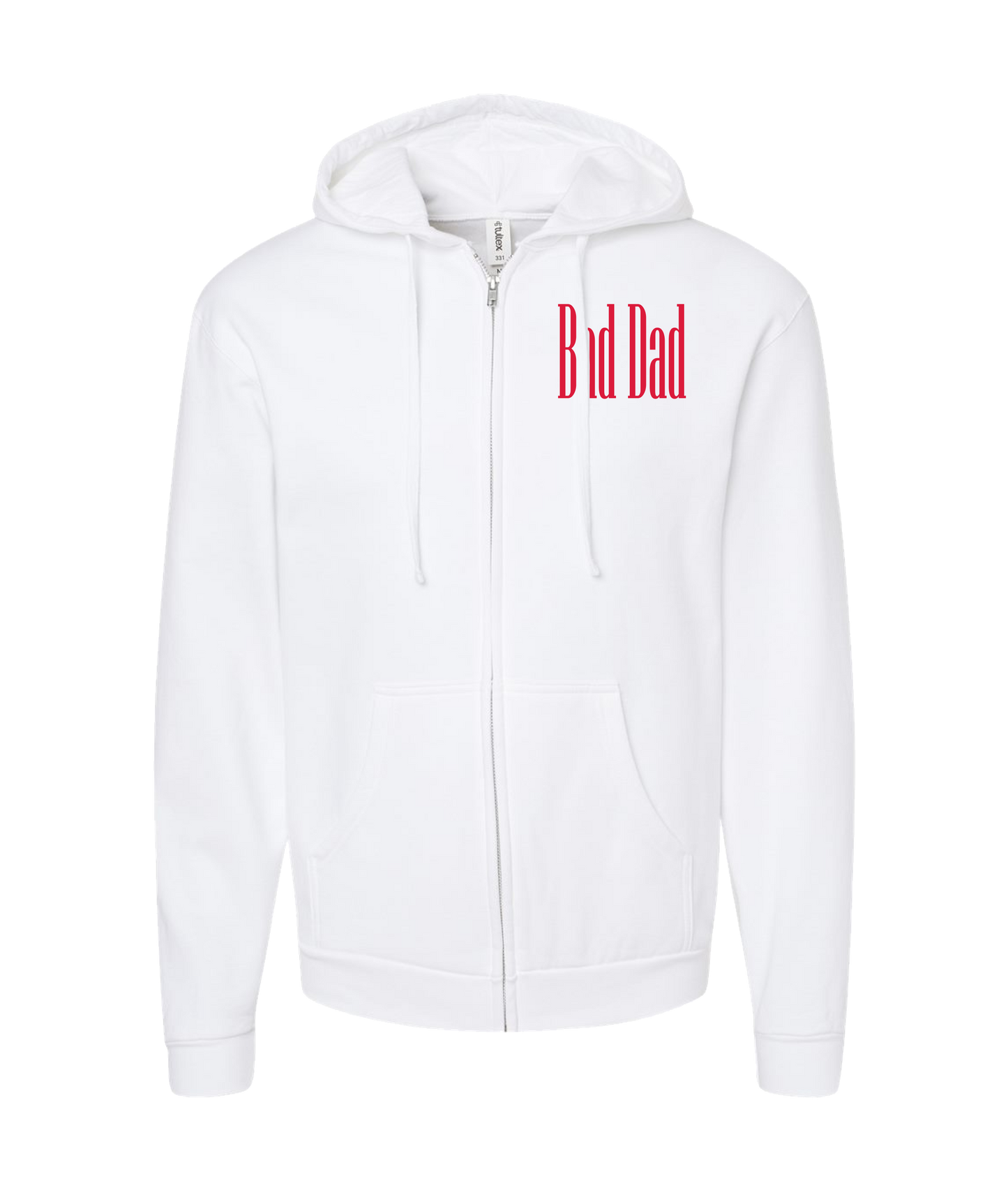 Bad Dad Guitar - Bad Dad Collection - White Zip Up Hoodie