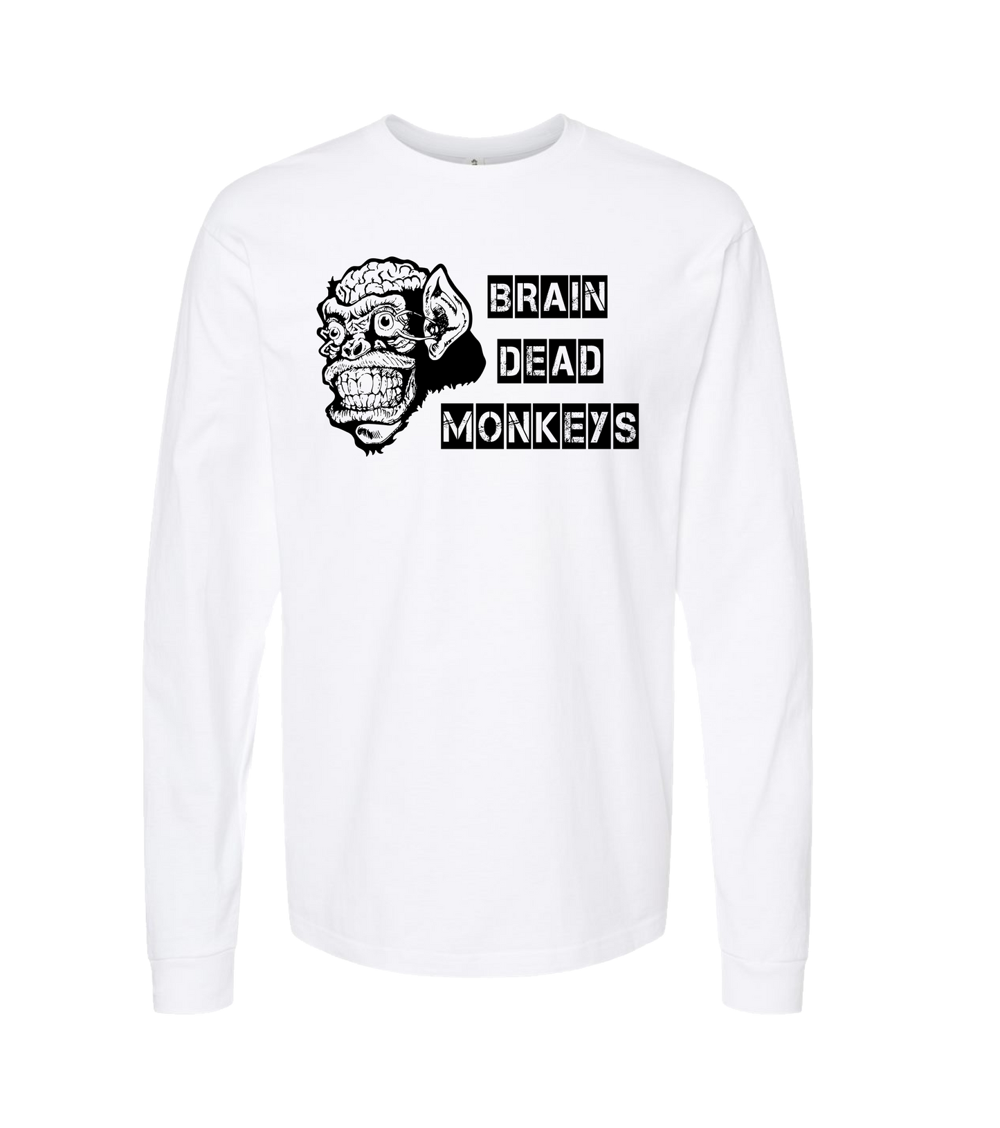 Brain Dead Monkeys - Monkey - White Long Sleeve T