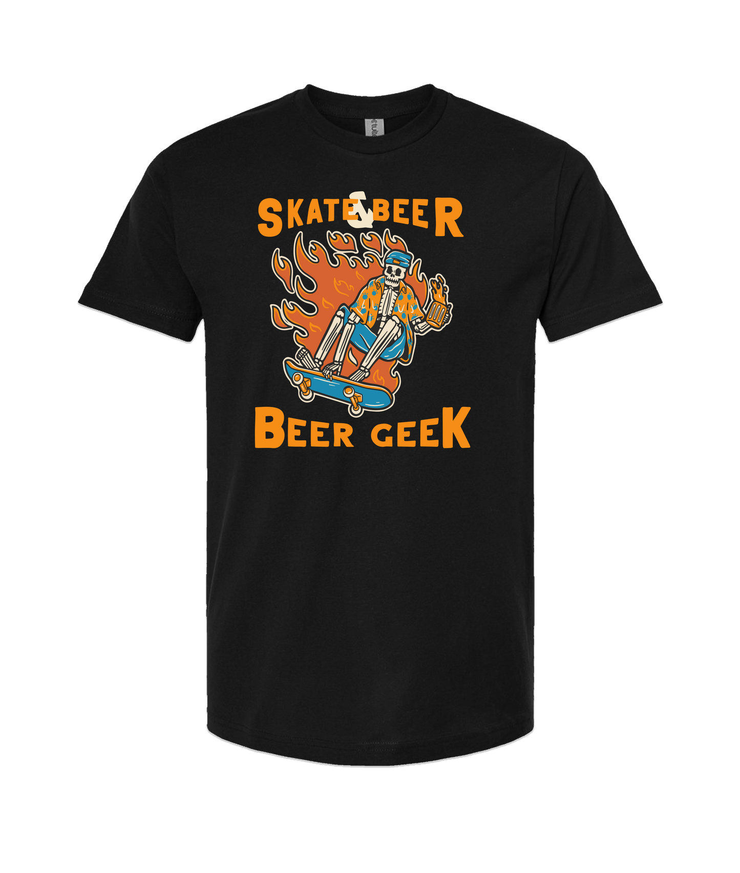 Beer Geek - Skate Beer Logo - Black T-Shirt