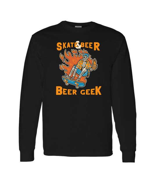 Beer Geek - Skate Beer Logo - Black Long Sleeve T