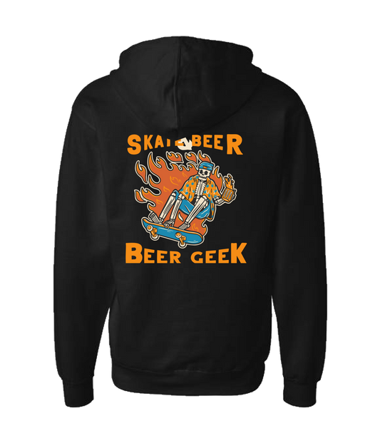 Beer Geek - Skate Beer Logo - Black Zip Up Hoodie