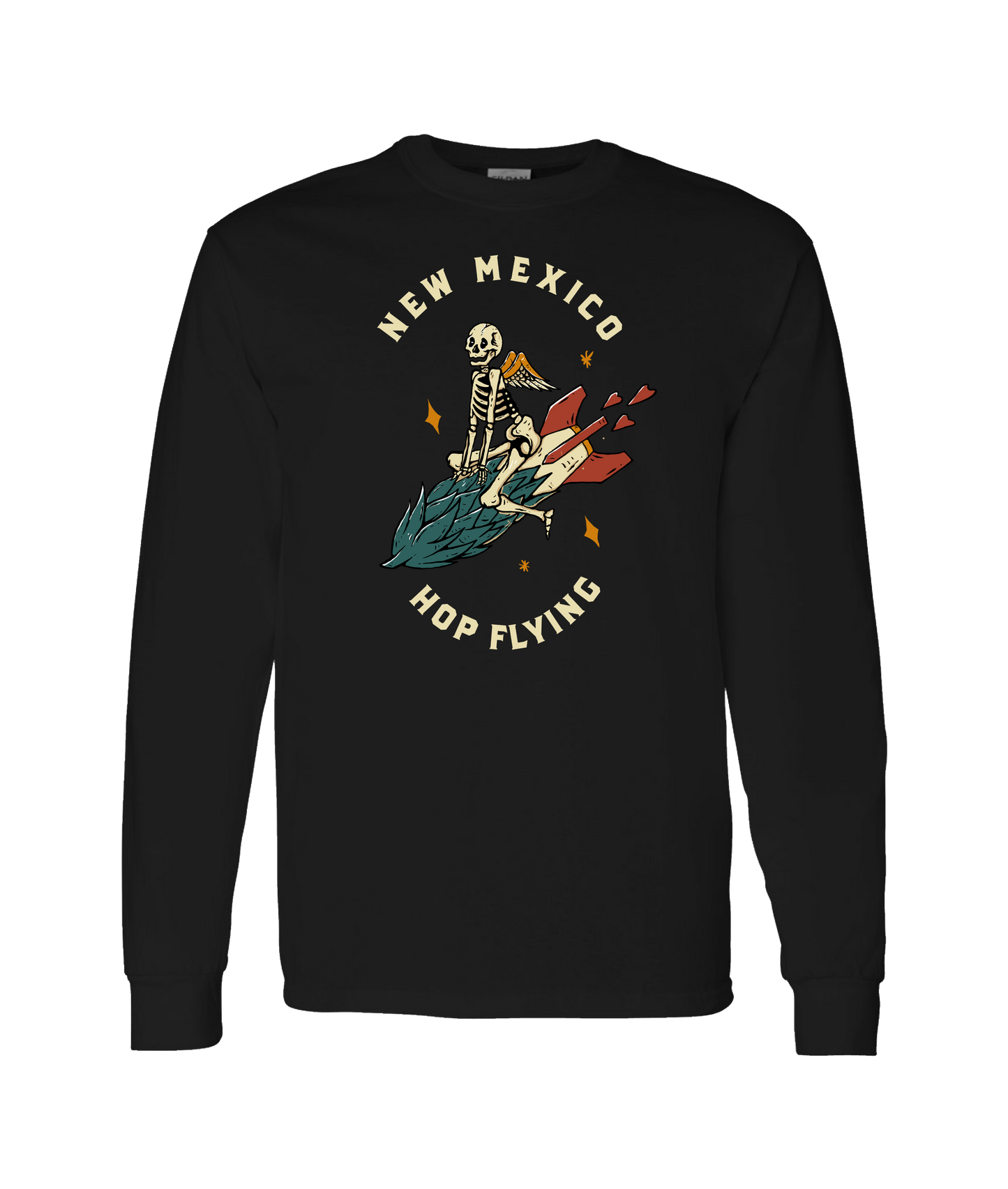 Beer Geek - Hop Flying Logo - Black Long Sleeve T