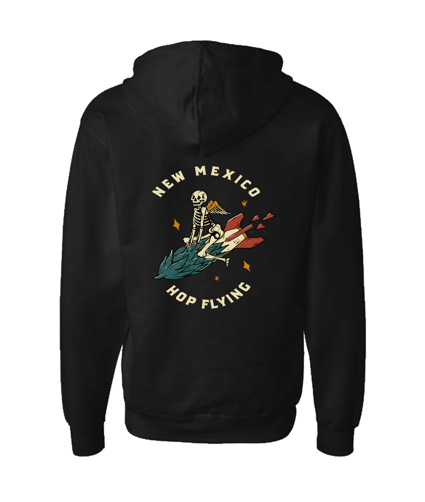 Beer Geek - Hop Flying Logo - Black Zip Up Hoodie