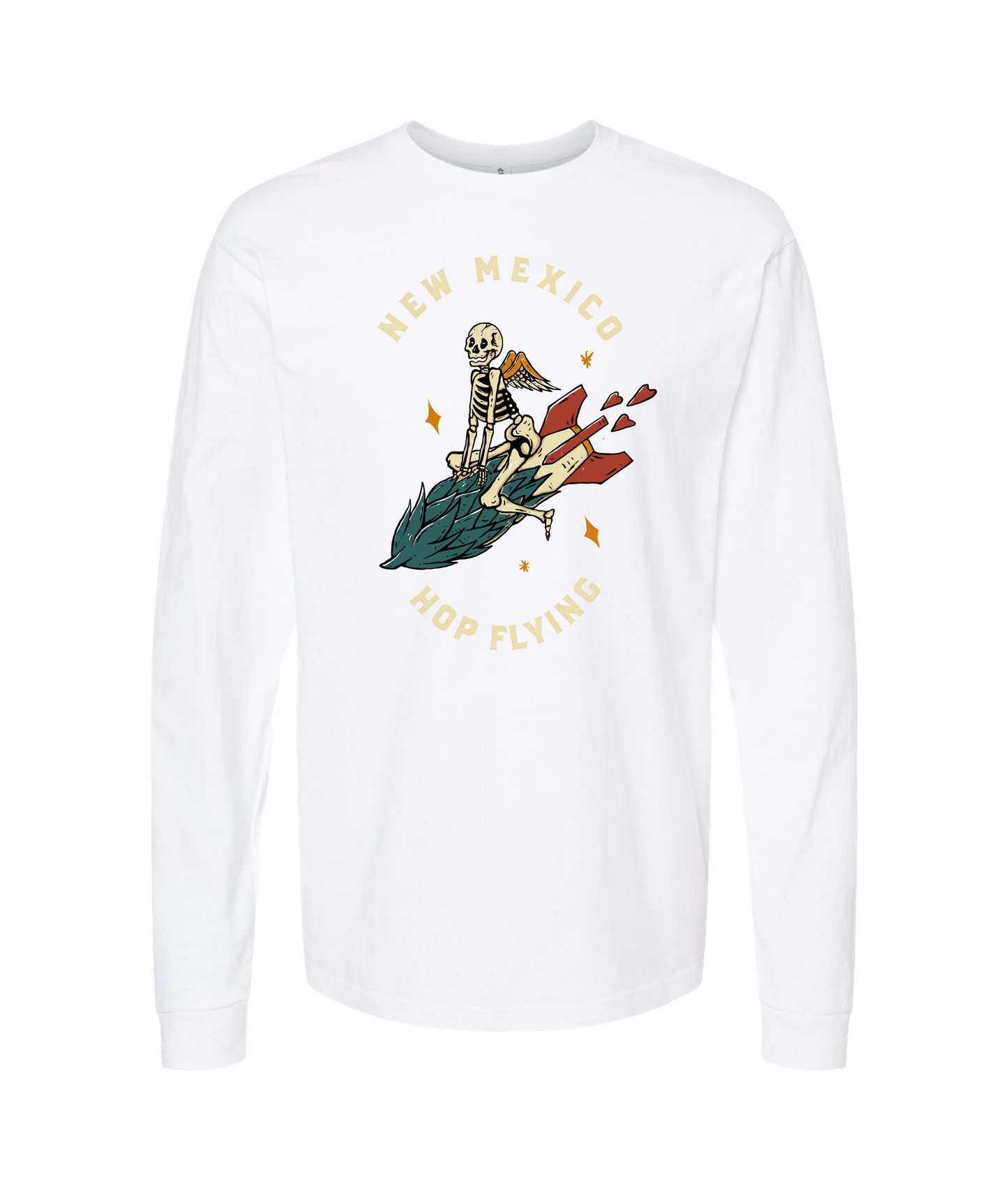 Beer Geek - Hop Flying Logo - White Long Sleeve T