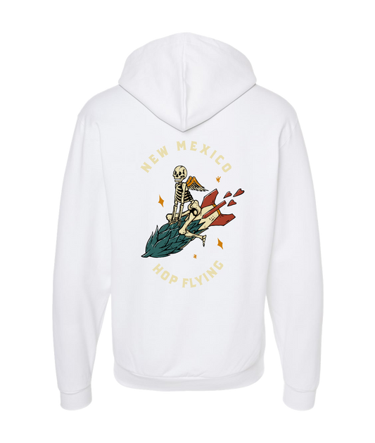 Beer Geek - Hop Flying Logo - White Zip Up Hoodie