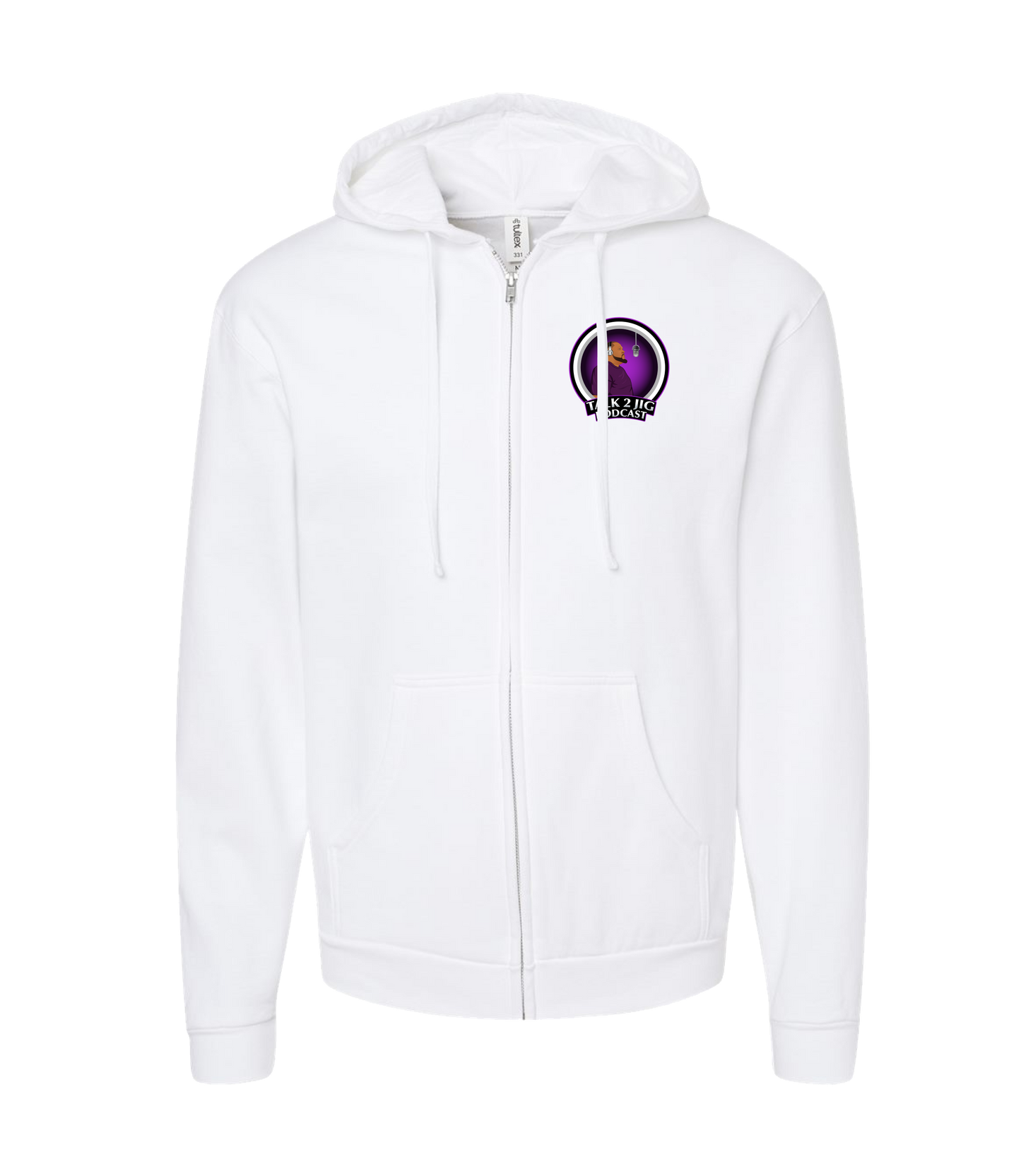 Big Jig Ice Rig - Talk 2 Jig - White Zip Up Hoodie