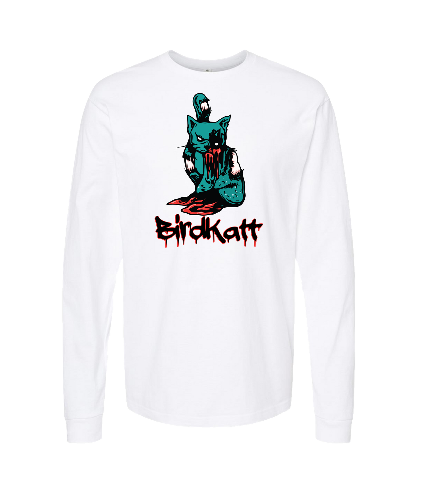 BirdKatt - Colored BKATT - White Long Sleeve T