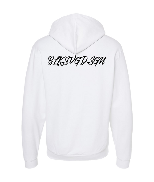 V-BLKTOP - DESIGN 1 - White Zip Up Hoodie