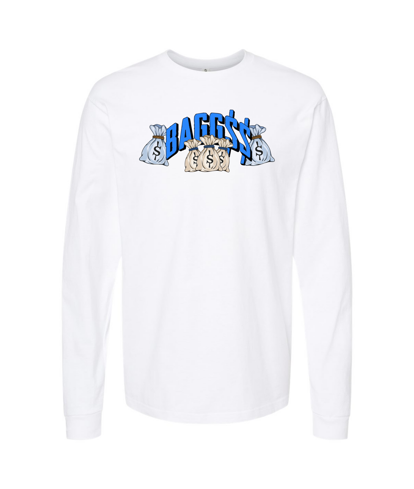 Bagglyfe Mafia Clothing - BAGG$$ - White Long Sleeve T