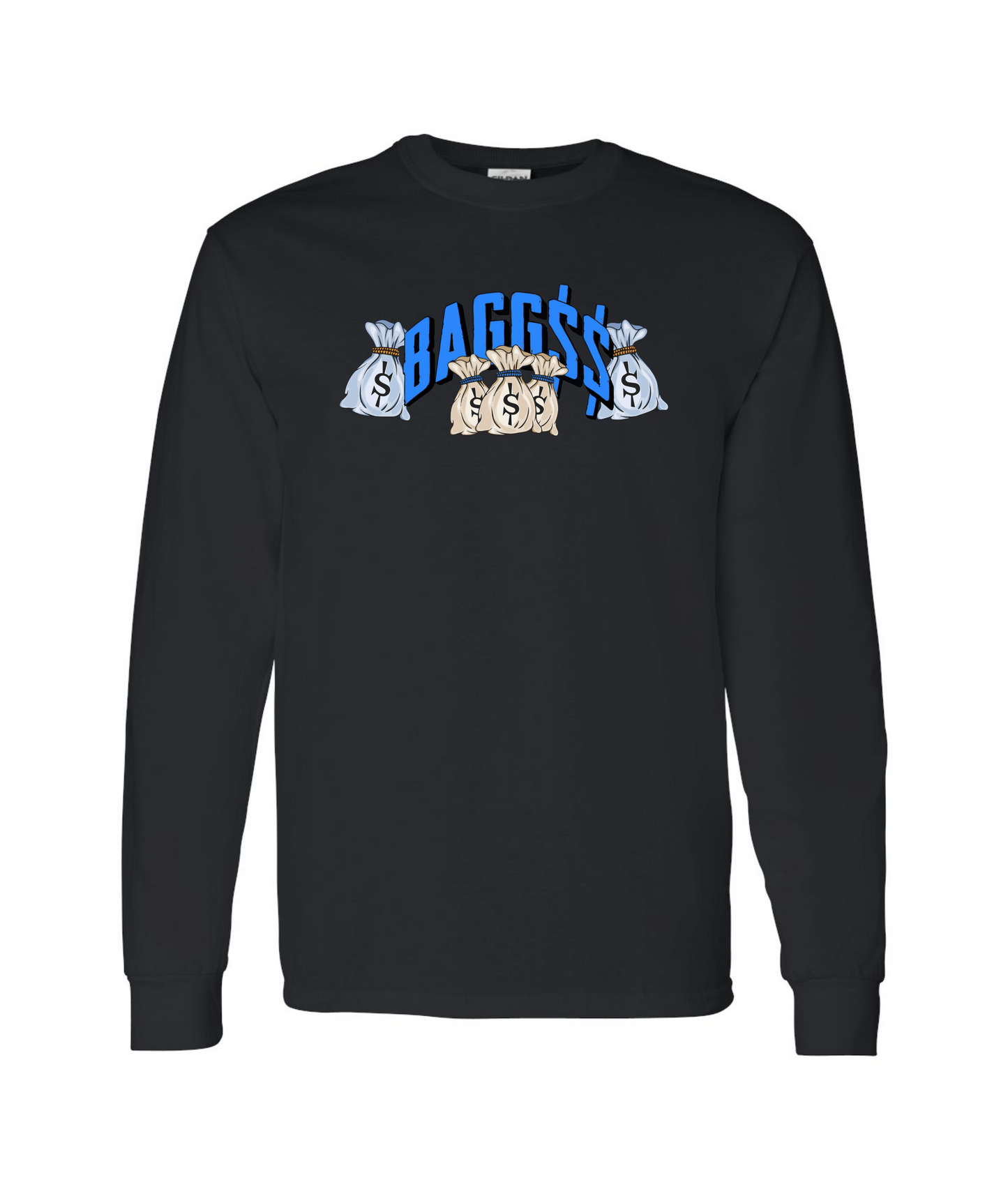 Bagglyfe Mafia Clothing - BAGG$$ - Black Long Sleeve T