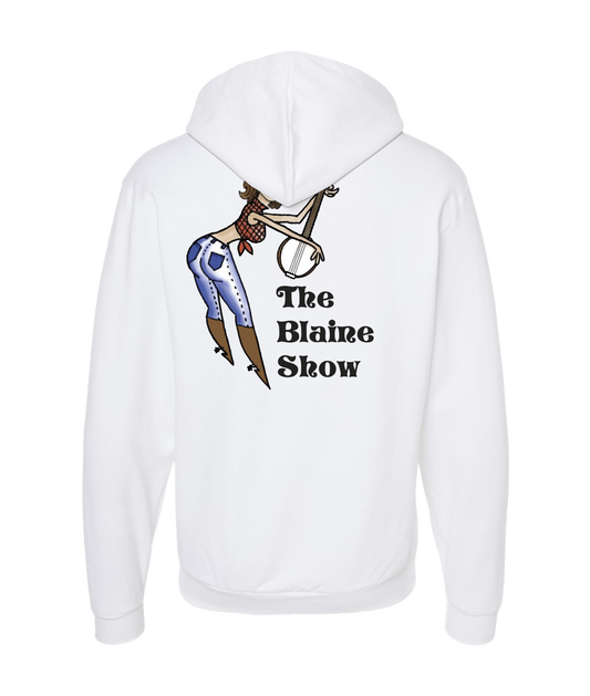 Blaine Show Store - BANJO - White Zip Up Hoodie