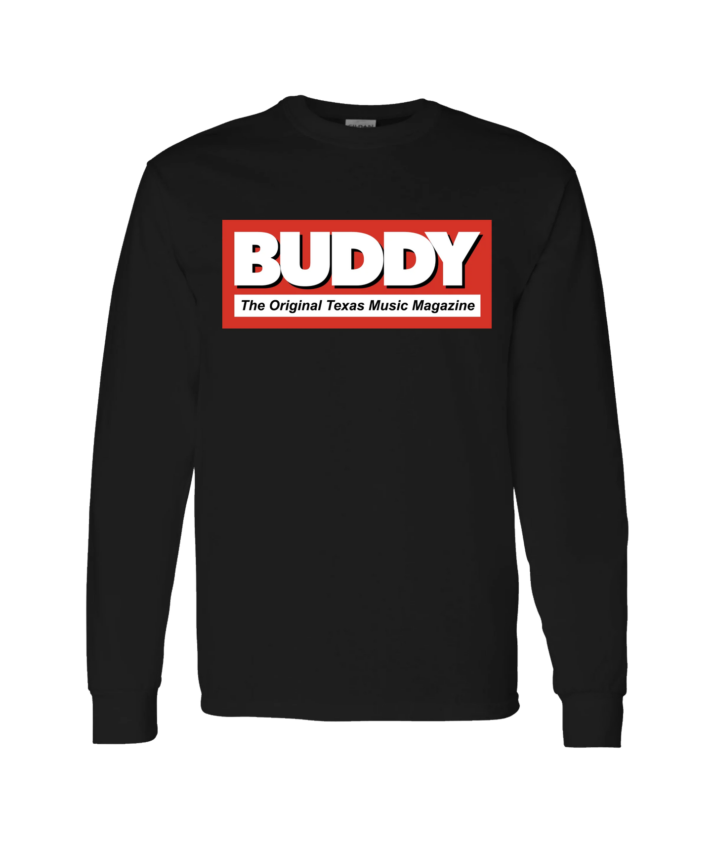 Buddy Magazine - Buddy Logo (red) - Black Long Sleeve T