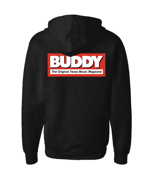 Buddy Magazine - Buddy Logo (red) - Black Zip Up Hoodie