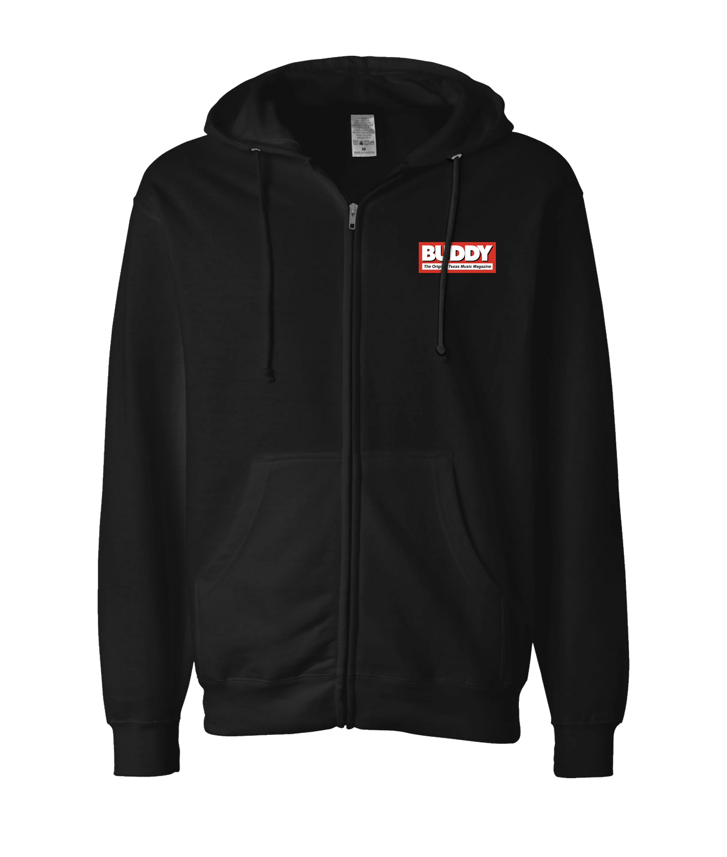 Buddy Magazine - Buddy Logo (red) - Black Zip Up Hoodie