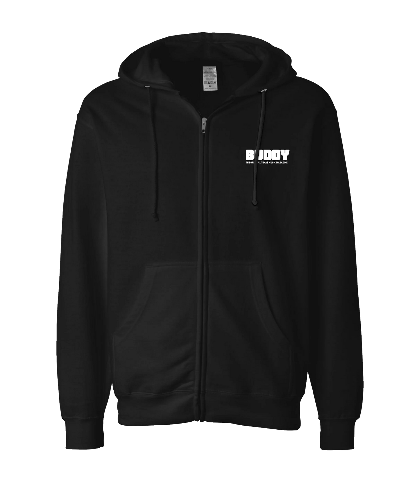 Buddy Magazine - 73 Logo Flat - Black Zip Up Hoodie