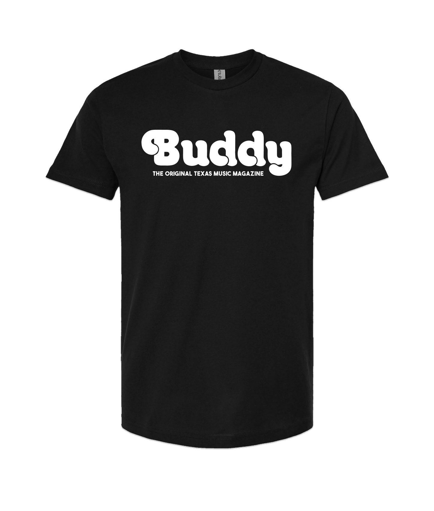 Buddy Magazine - 70s Logo Flat - Black T-Shirt