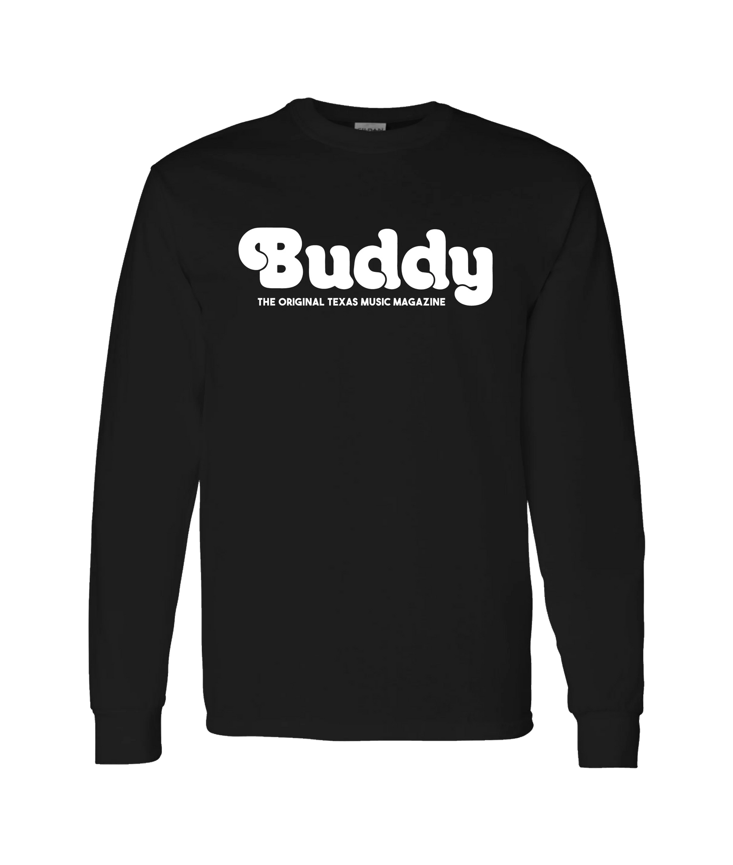 Buddy Magazine - 70s Logo Flat - Black Long Sleeve T