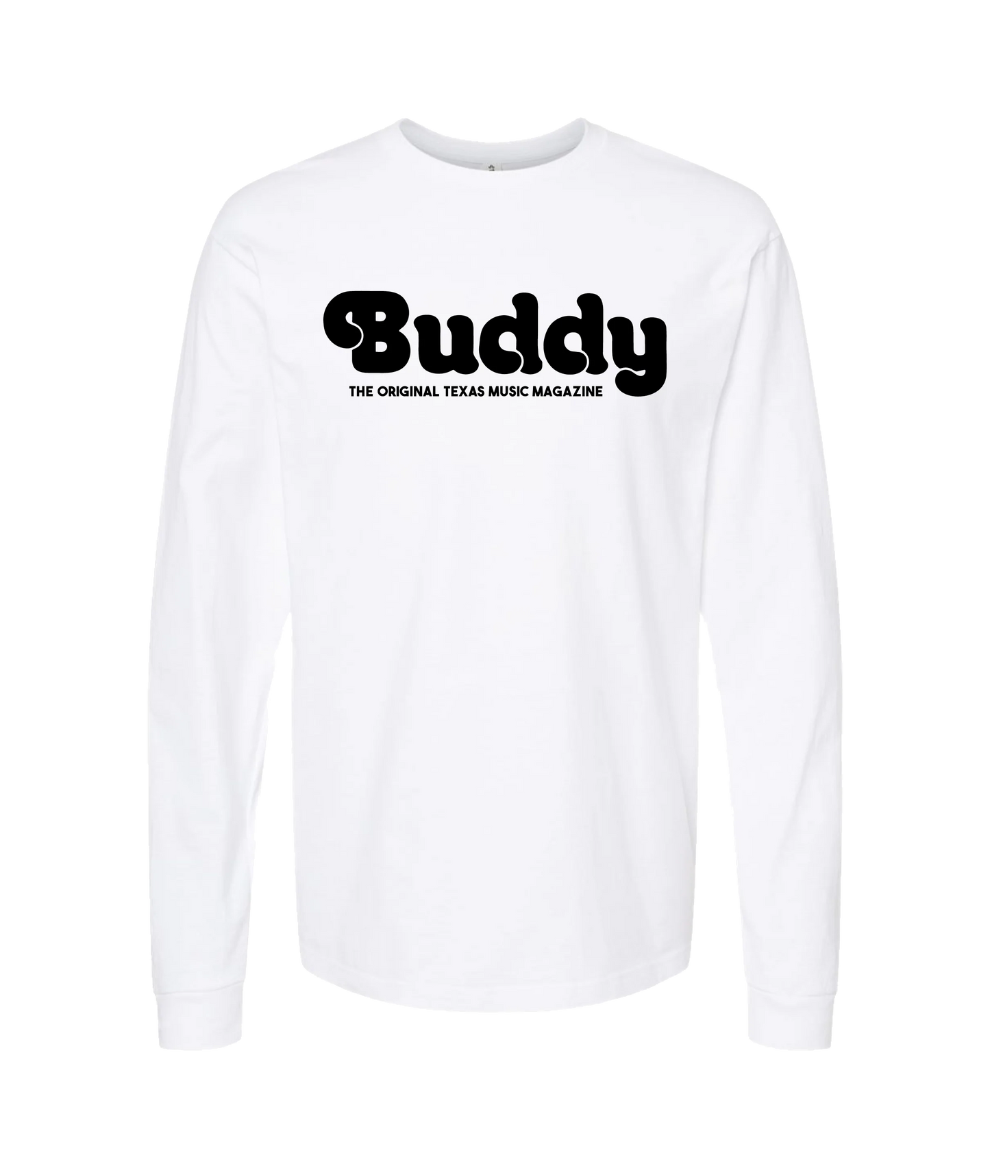 Buddy Magazine - 70s Logo Flat - White Long Sleeve T