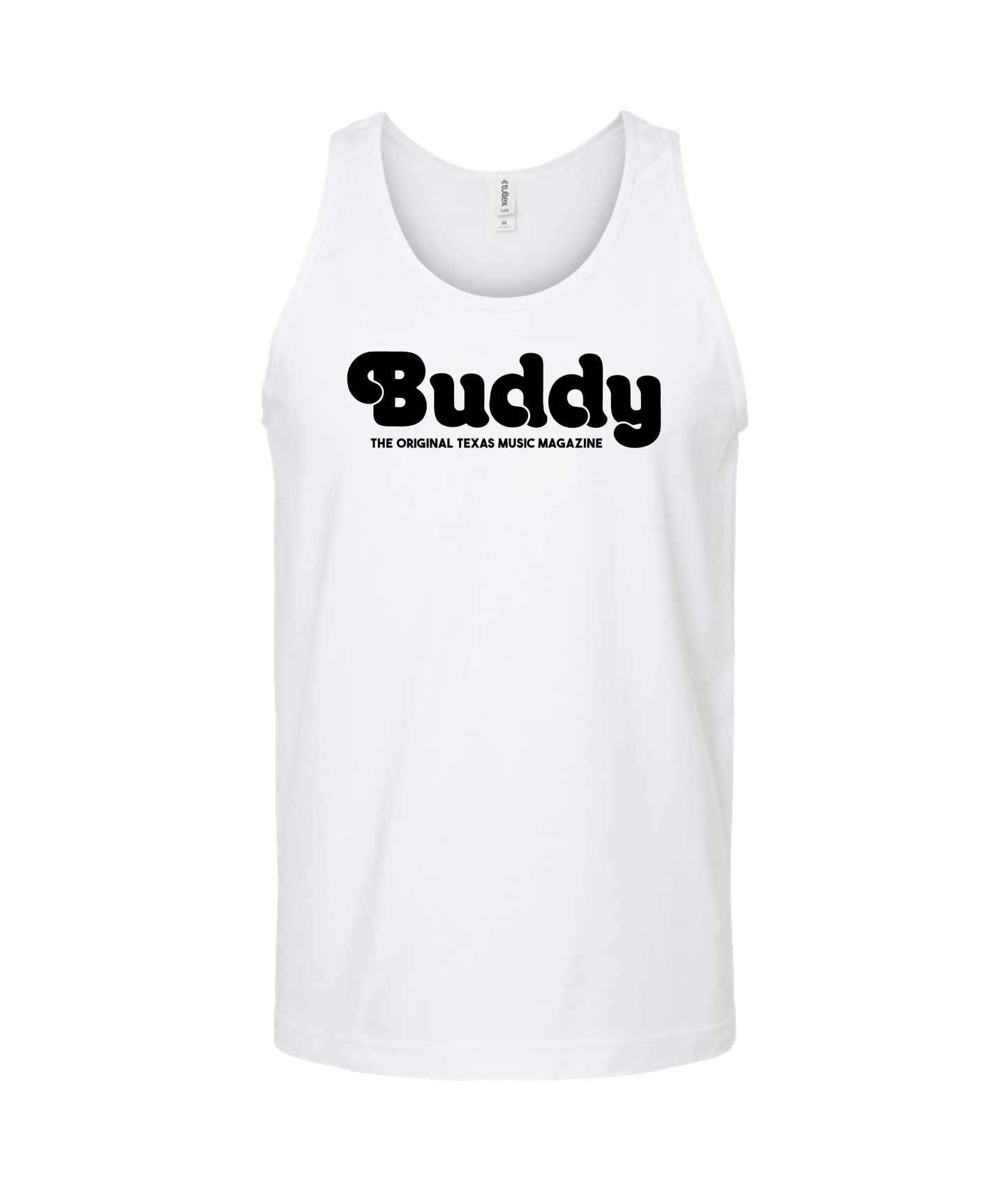 Buddy Magazine - 70s Logo Flat - White Tank Top