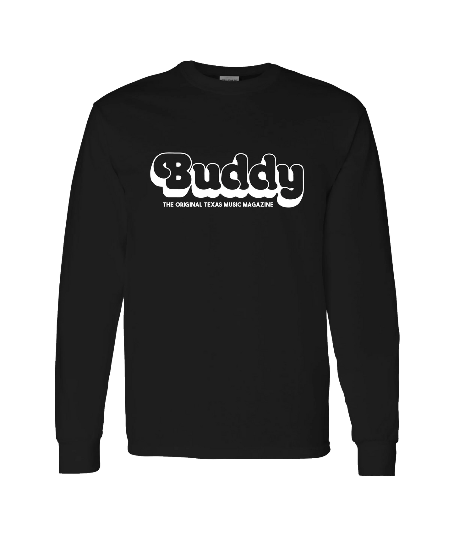 Buddy Magazine - 70s Logo - Black Long Sleeve T