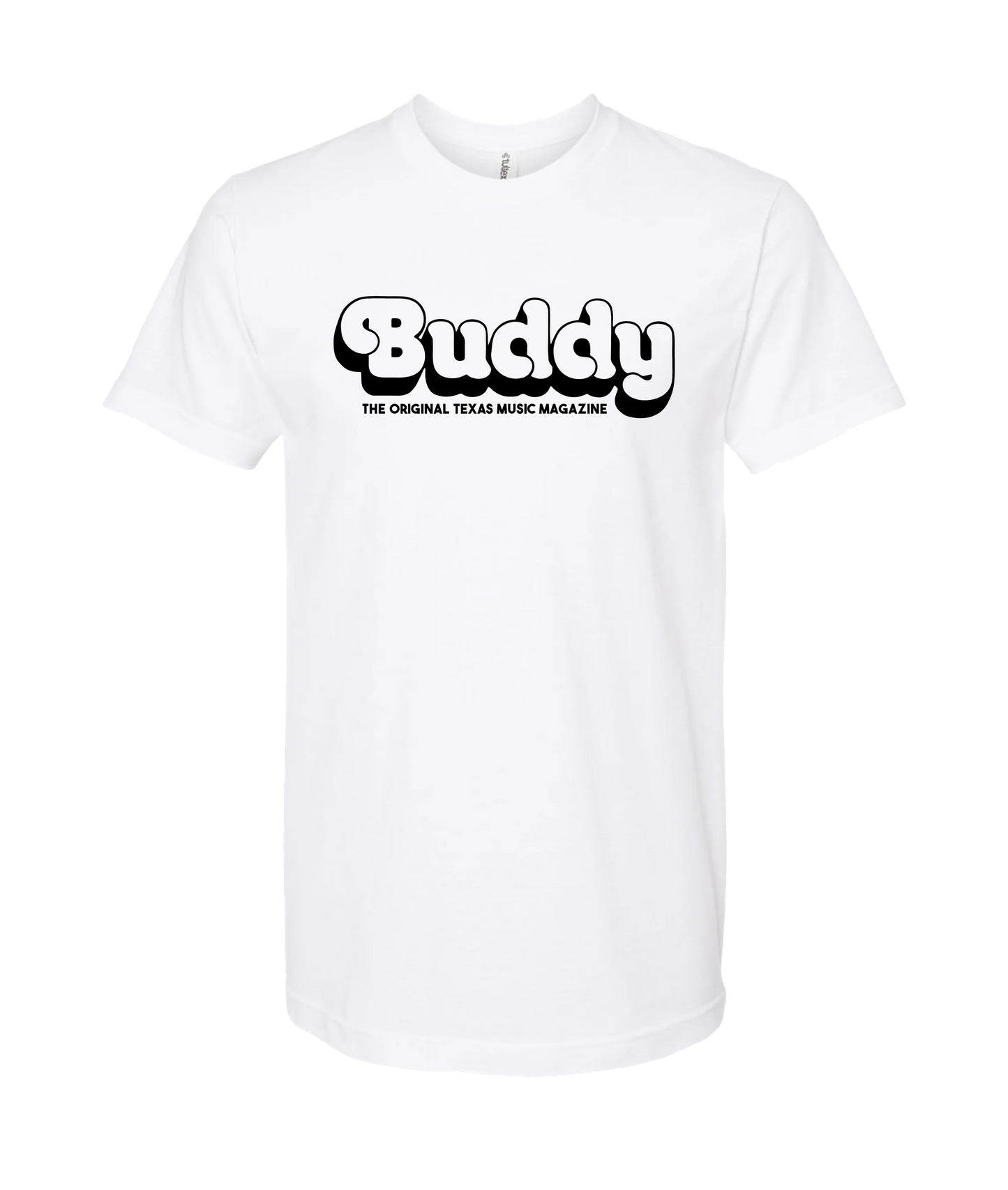Buddy Magazine - 70s Logo - White T-Shirt