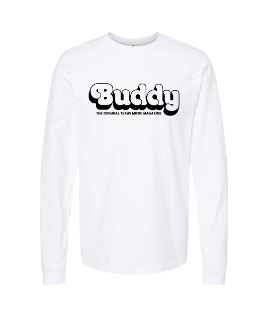 Buddy Magazine - 70s Logo - White Long Sleeve T