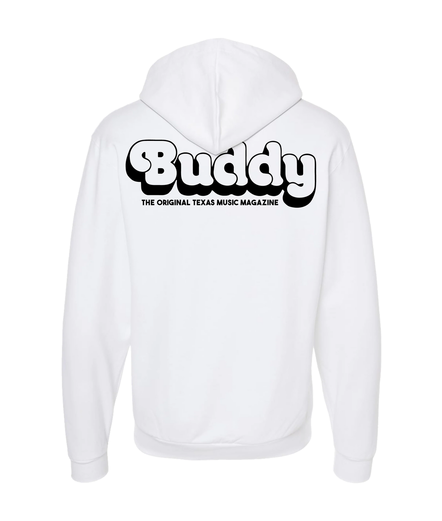 Buddy Magazine - 70s Logo - White Zip Up Hoodie