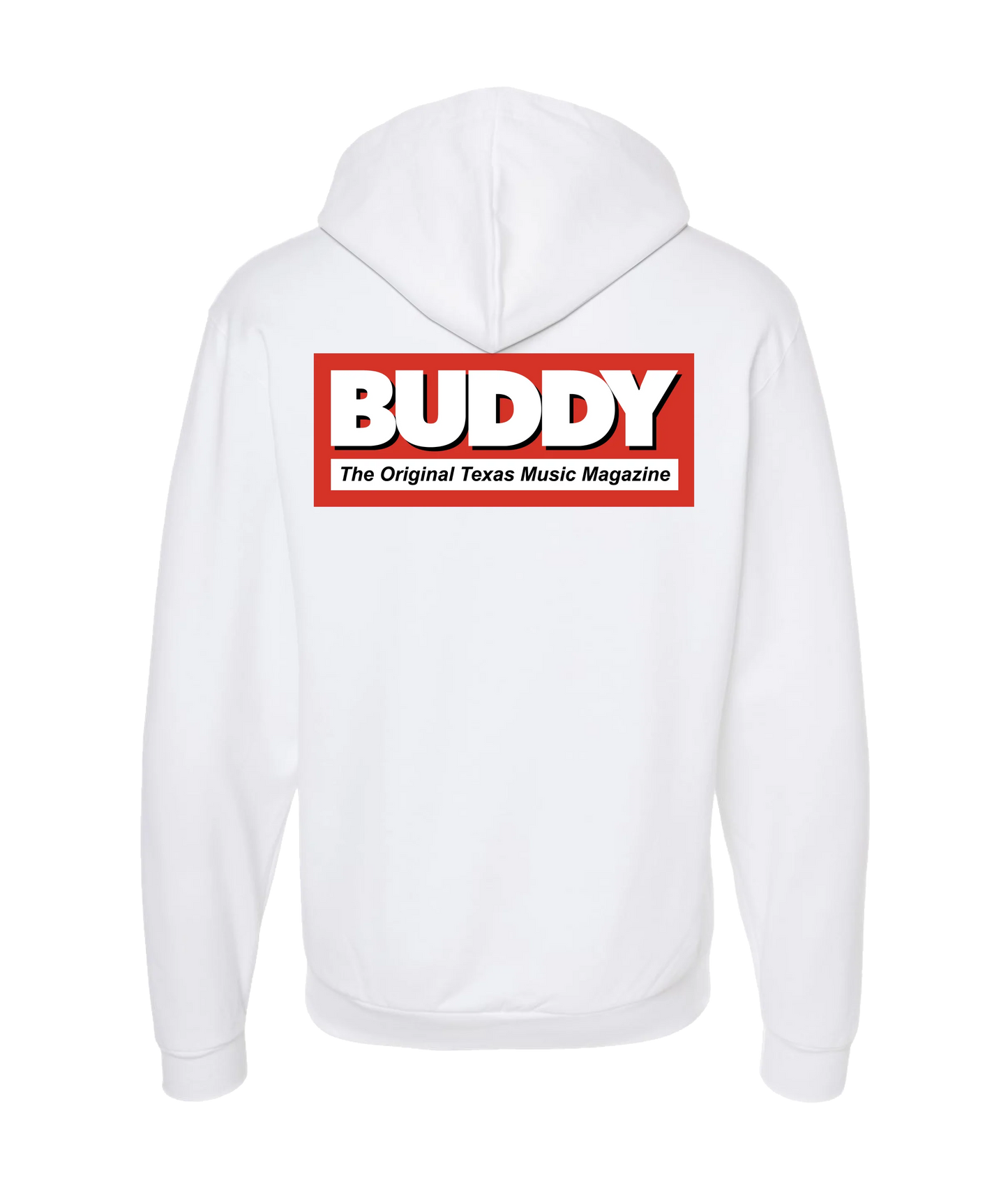 Buddy Magazine - Buddy Logo (red) - White Zip Up Hoodie