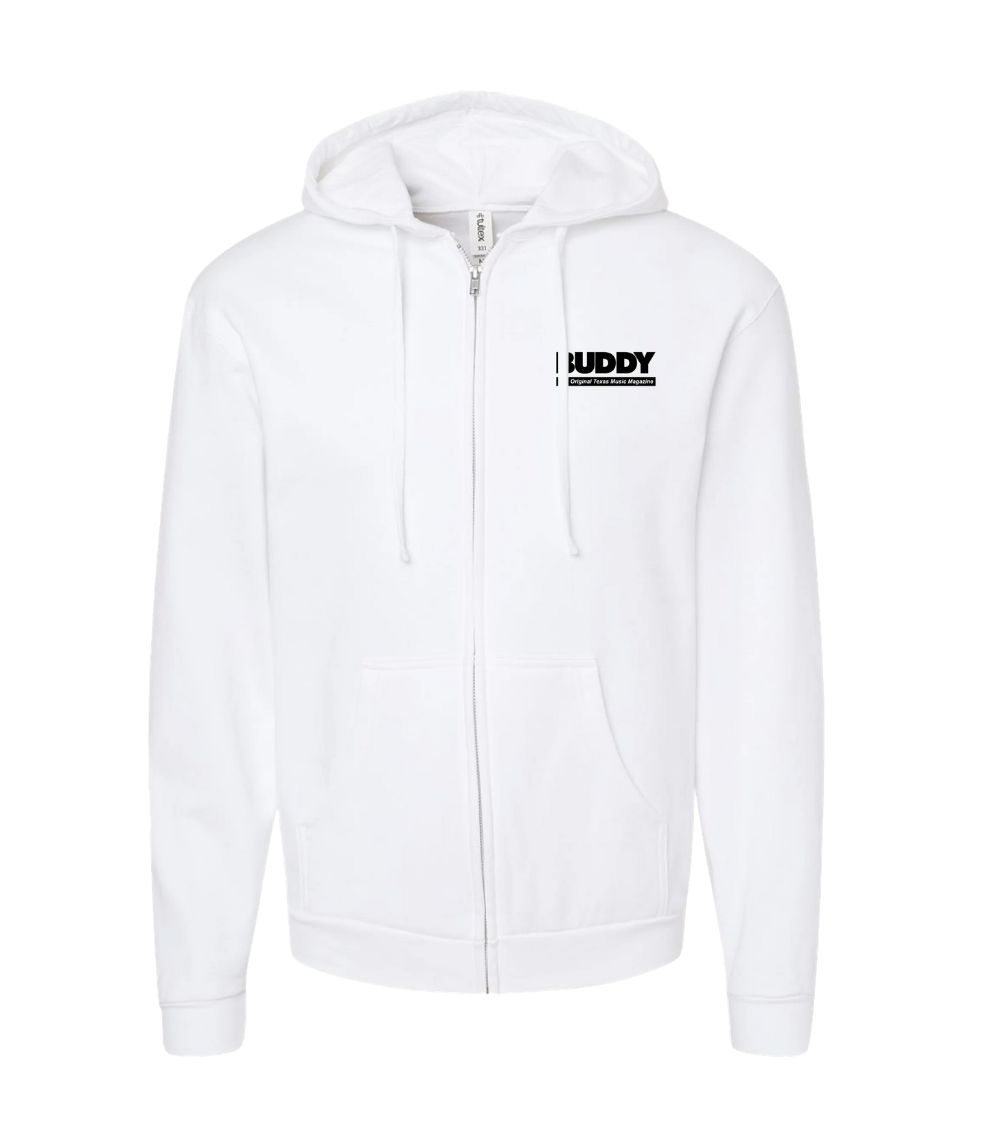 Buddy Magazine - Buddy Logo - White Zip Up Hoodie