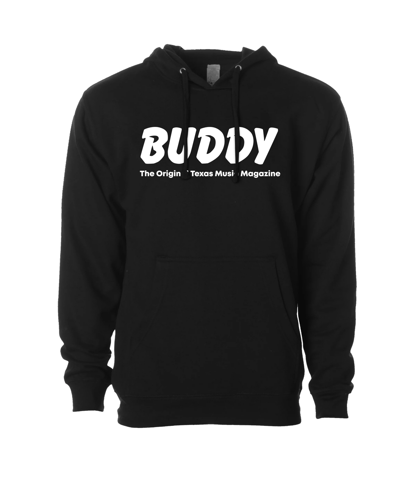 Buddy Magazine - 80s Logo Flat - Black Hoodie