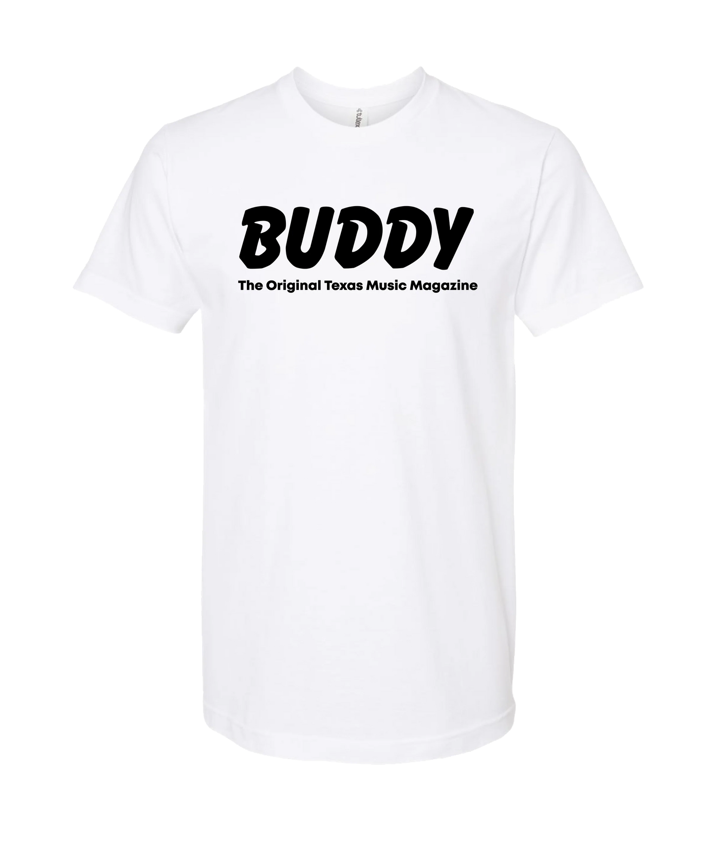 Buddy Magazine - 80s Logo Flat - White T-Shirt