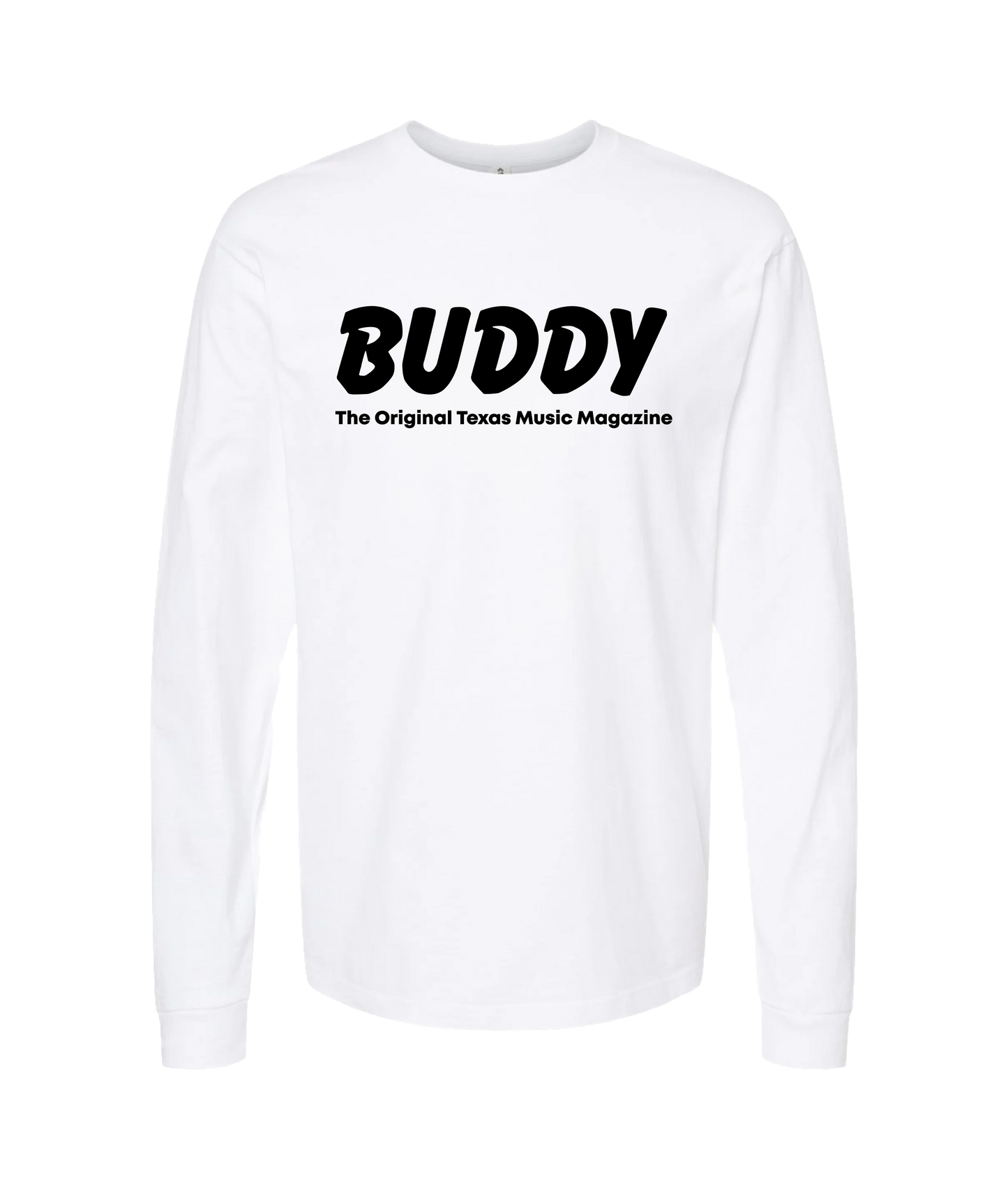 Buddy Magazine - 80s Logo Flat - White Long Sleeve T