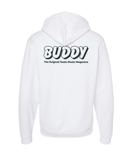 Buddy Magazine - 80s Logo - White Zip Up Hoodie