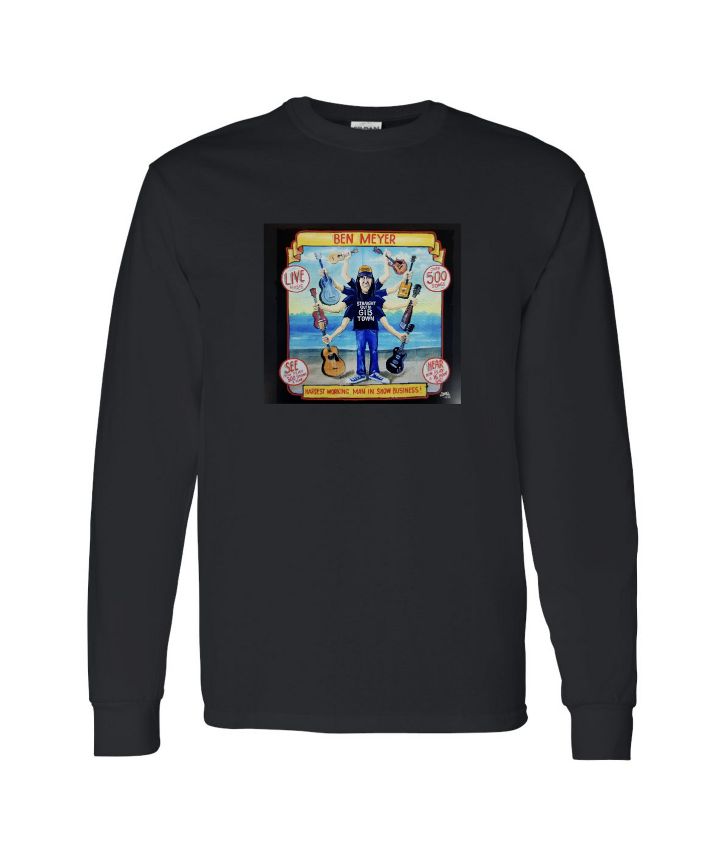 Ben Meyer - Straight outta GIB Town - Black Long Sleeve T