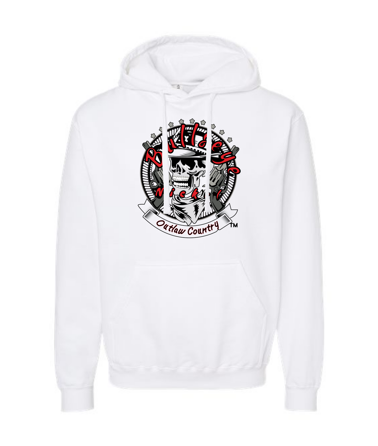 Bullseye Nickel Band - Outlaw Country - White Hoodie