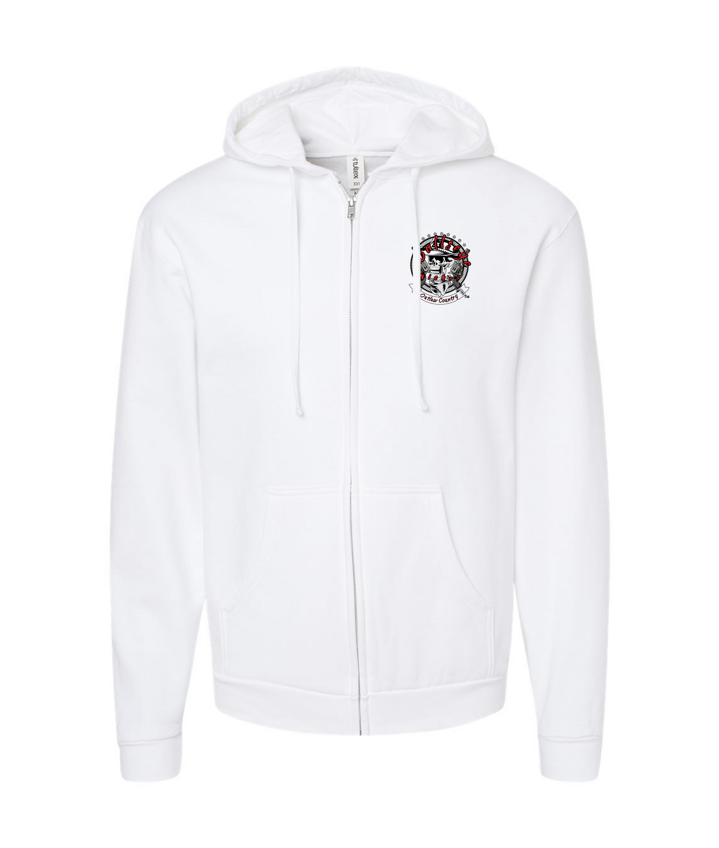 Bullseye Nickel Band - Outlaw Country - White Zip Hoodie