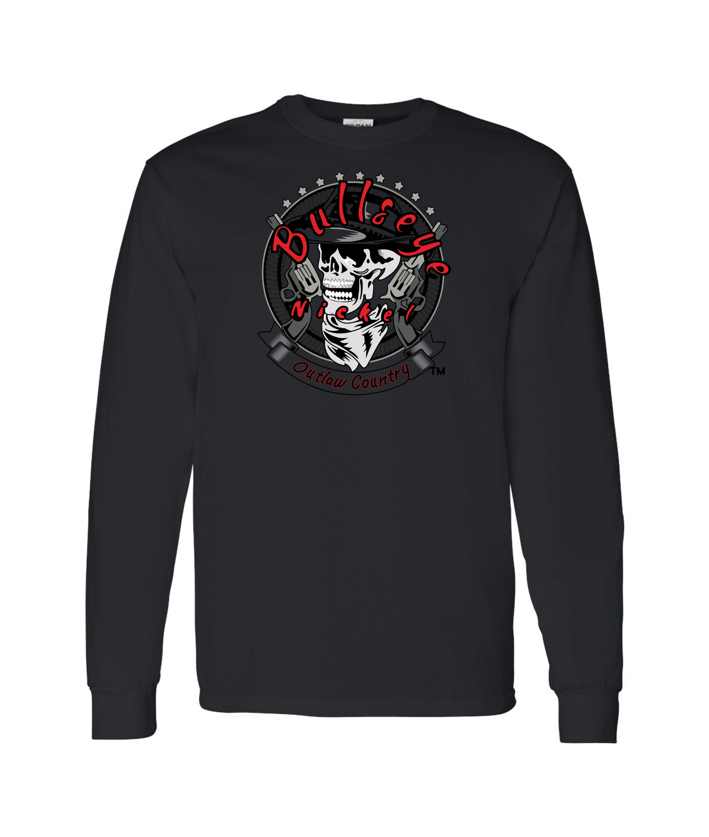 Bullseye Nickel Band - Outlaw Country - Black Long Sleeve T