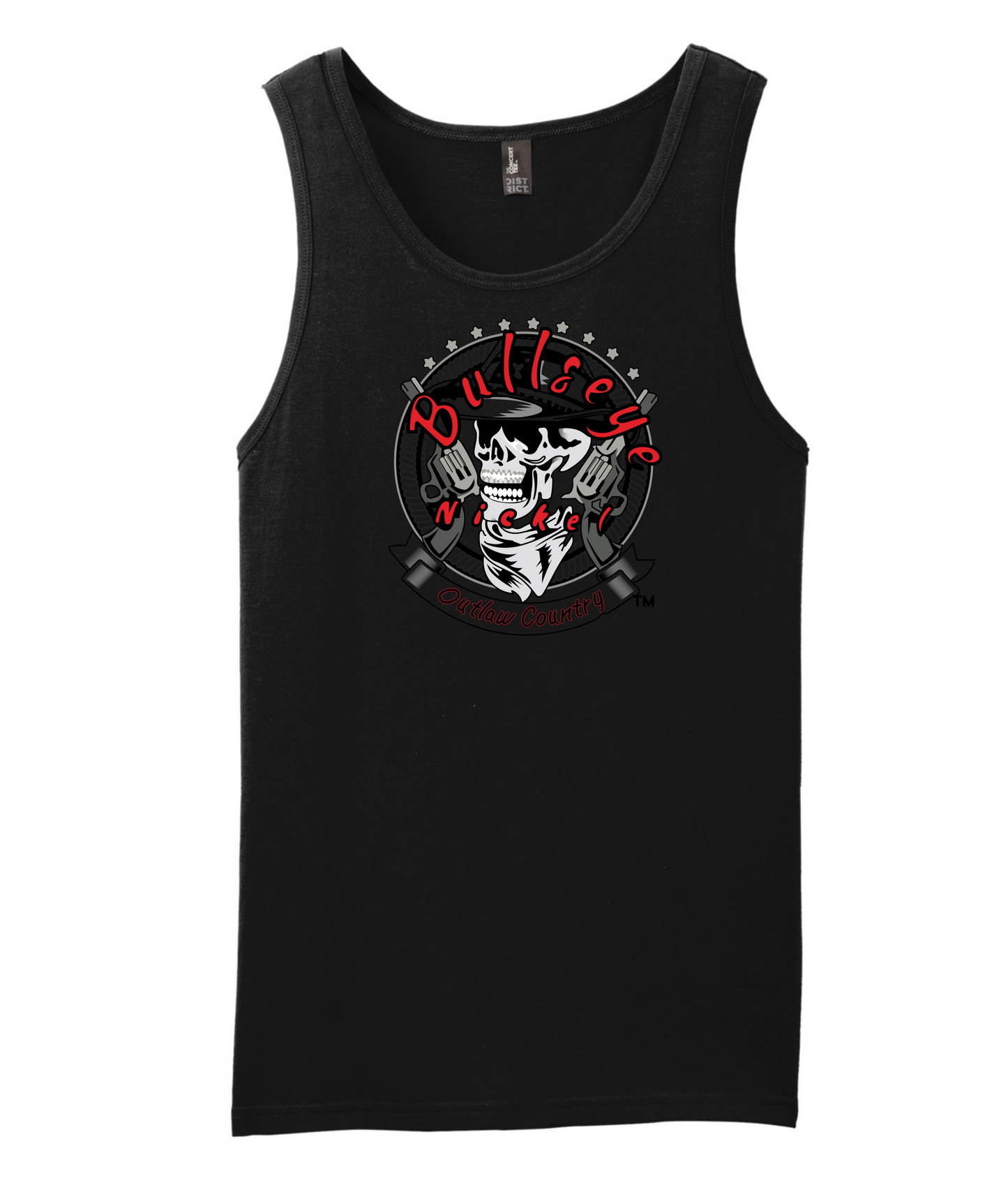 Bullseye Nickel Band - Outlaw Country - Black Tank Top