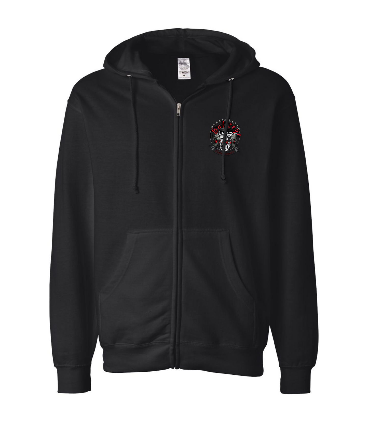 Bullseye Nickel Band - Outlaw Country - Black Zip Hoodie