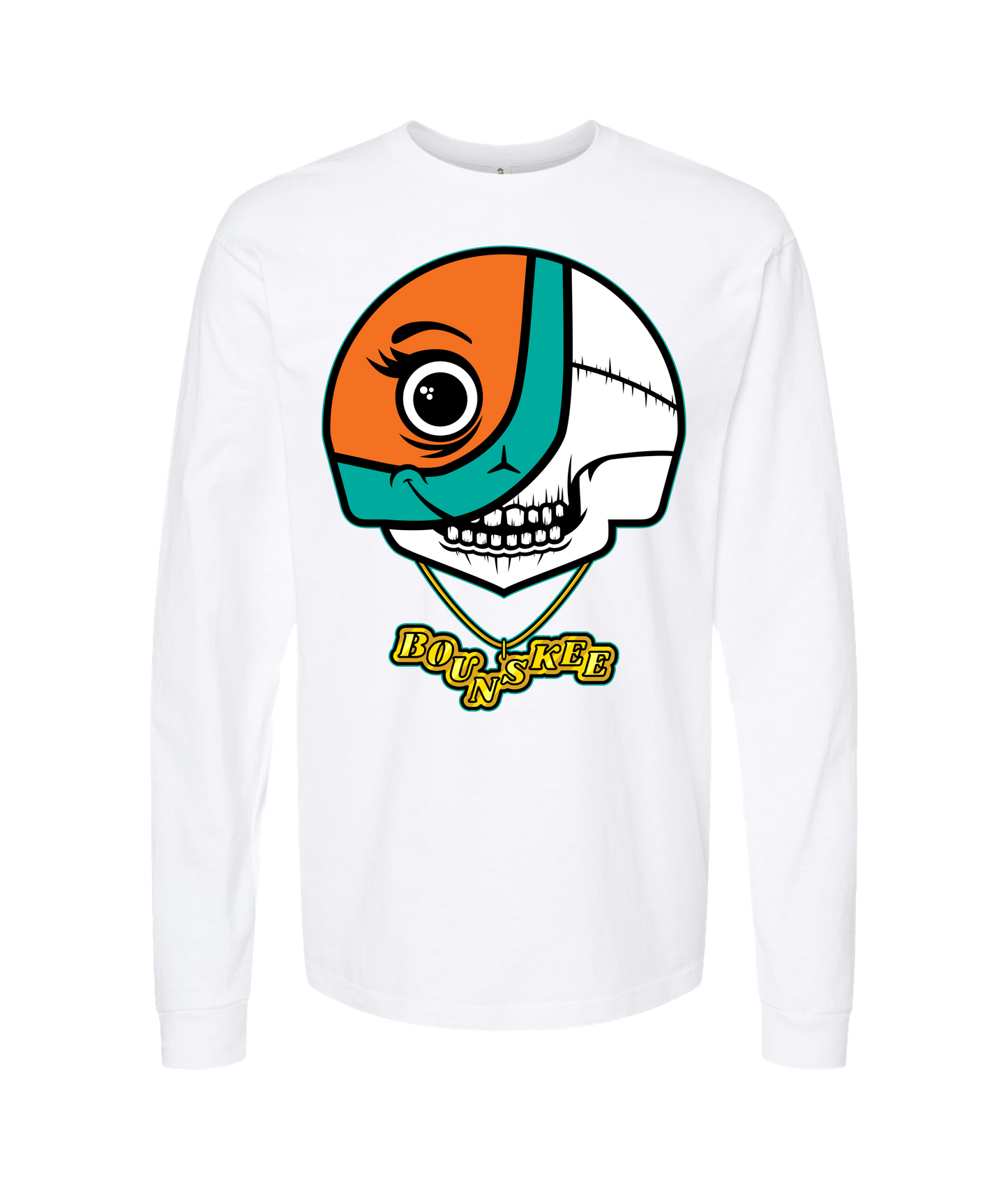 Bounskee - SKULLFACE - White Long Sleeve T