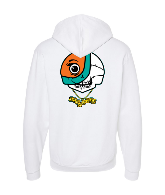 Bounskee - SKULLFACE - White Zip Up Hoodie