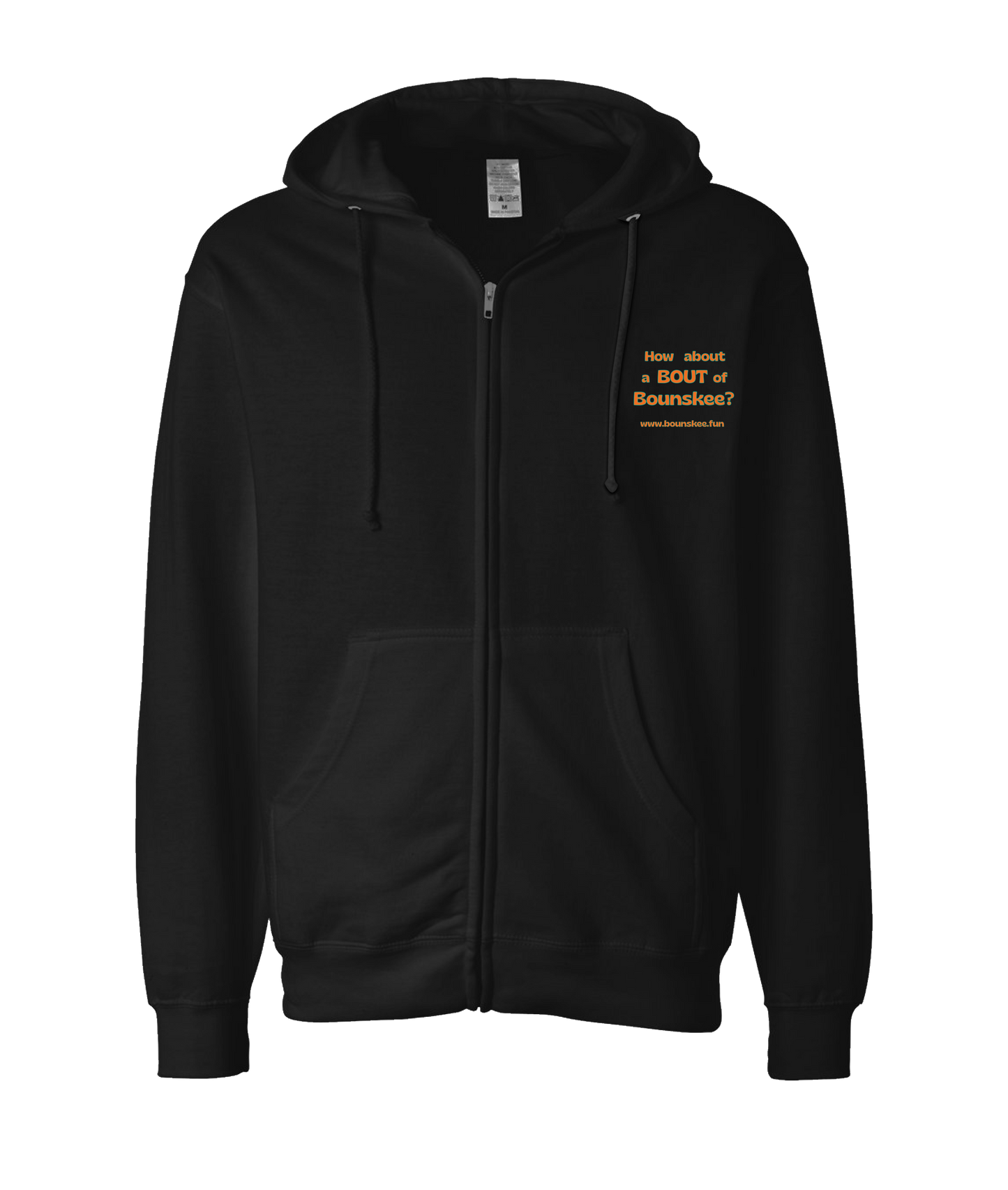 Bounskee - How About A Bout - Black Zip Up Hoodie