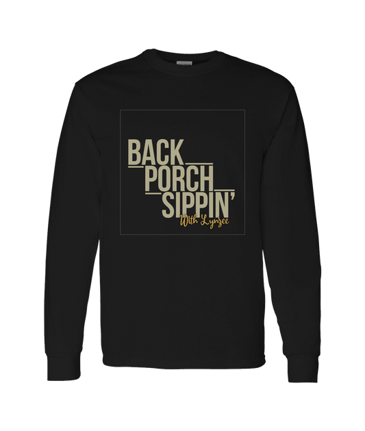 Back Porch Sippin' Podcast - Logo - Black Long Sleeve T