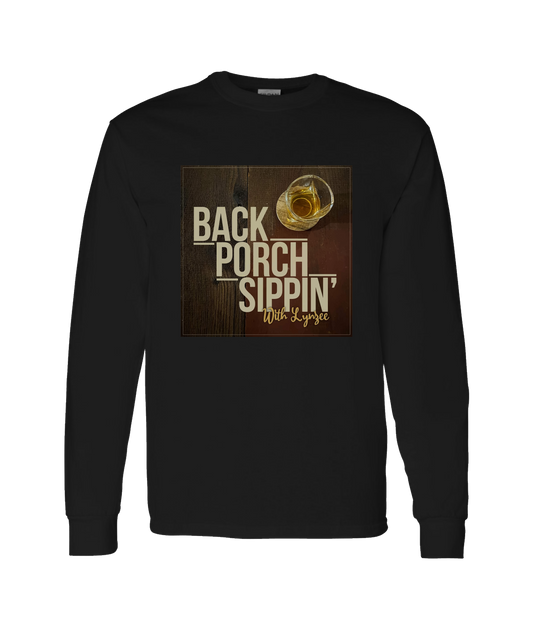 Back Porch Sippin' Podcast - Logo w/Image - Black Long Sleeve T