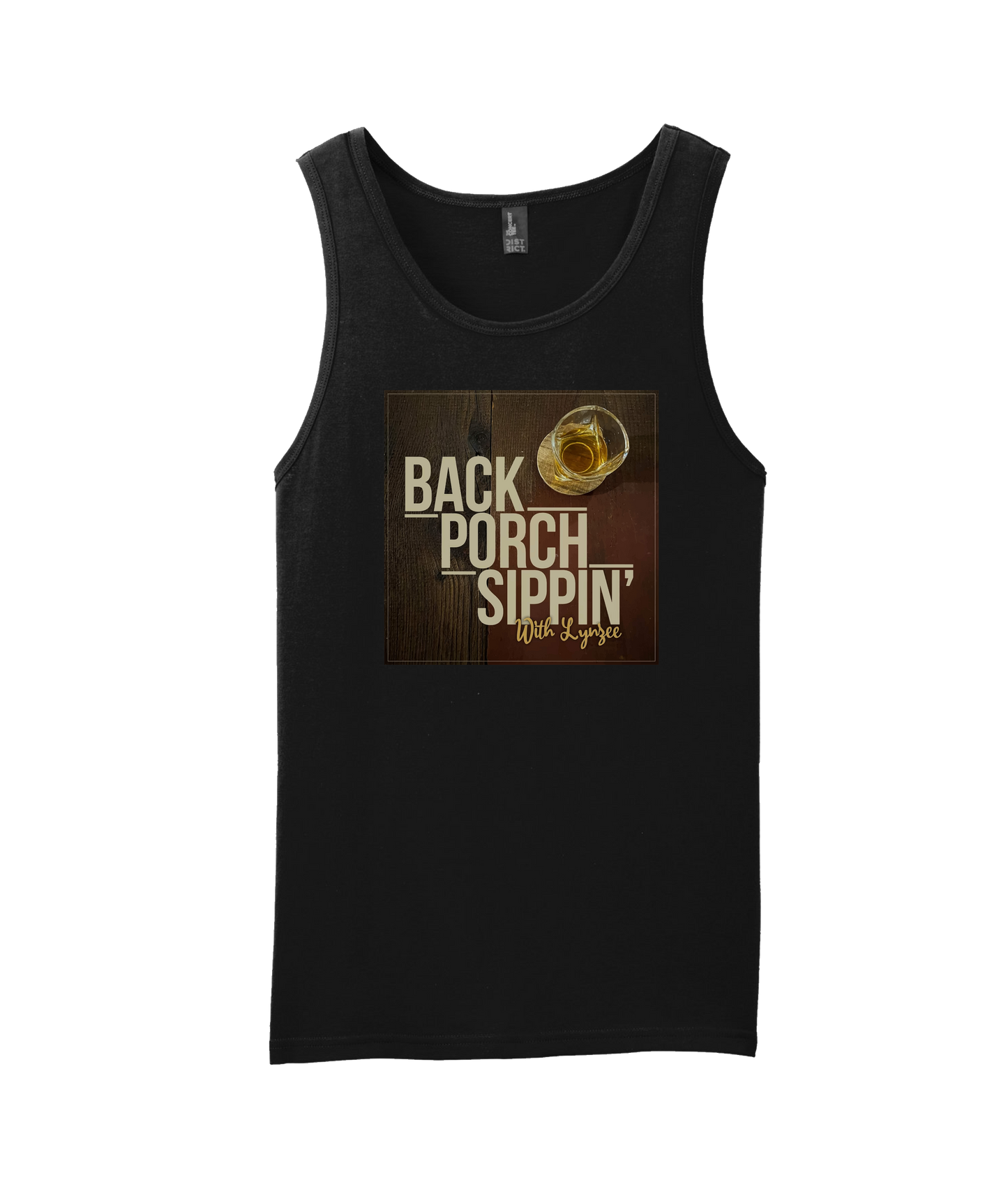 Back Porch Sippin' Podcast - Logo w/Image - Black Tank Top