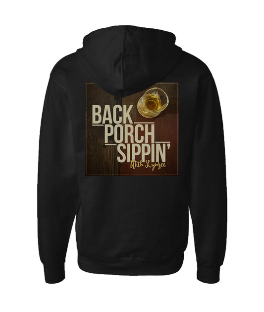 Back Porch Sippin' Podcast - Logo w/Image - Black Zip Up Hoodie